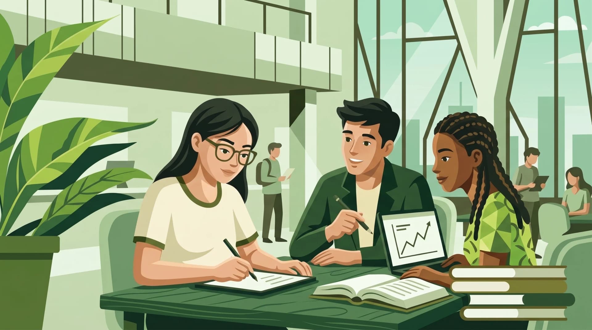 Estudio en grupo y salas compartidas