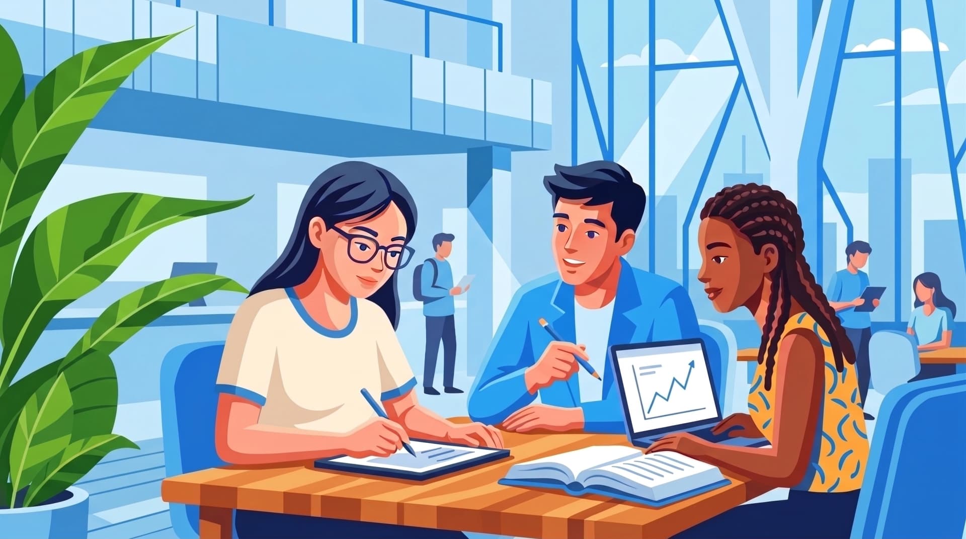 Estudio en grupo y salas compartidas